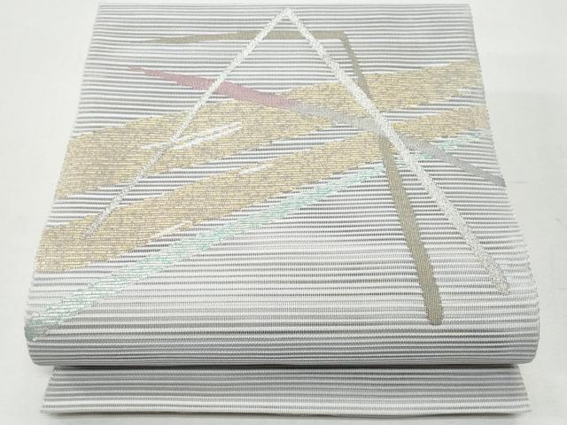 平和屋着物＊夏物 八寸名古屋帯 絽綴れ 幾何学文様 金銀糸 正絹 逸品 CAAW5467fb