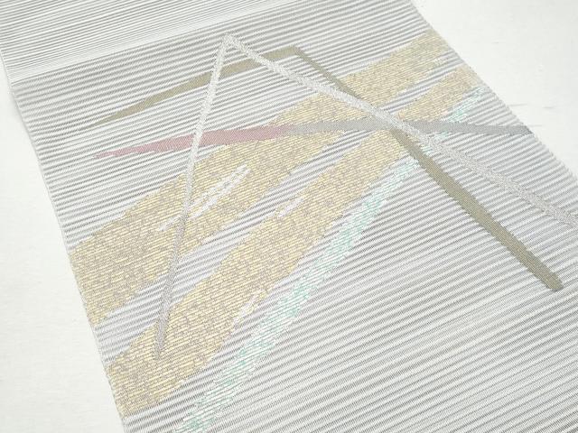平和屋着物＊夏物 八寸名古屋帯 絽綴れ 幾何学文様 金銀糸 正絹 逸品 CAAW5467fb