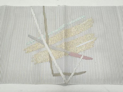 平和屋着物＊夏物 八寸名古屋帯 絽綴れ 幾何学文様 金銀糸 正絹 逸品 CAAW5467fb