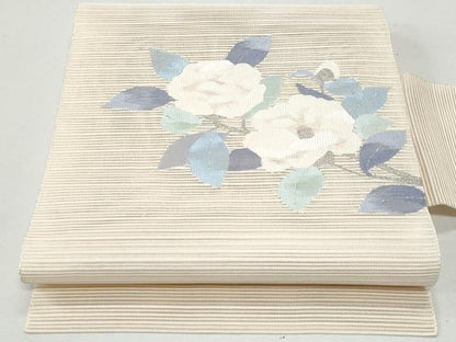 平和屋着物＊夏物 八寸名古屋帯 絽綴れ 枝花文 金銀糸 正絹 逸品 CAAW5470fb