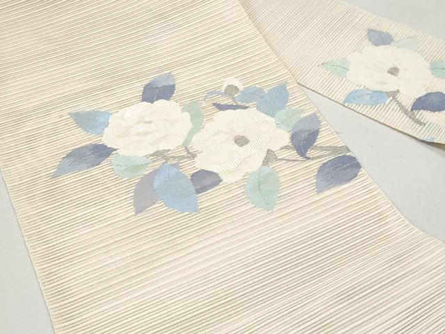 平和屋着物＊夏物 八寸名古屋帯 絽綴れ 枝花文 金銀糸 正絹 逸品 CAAW5470fb