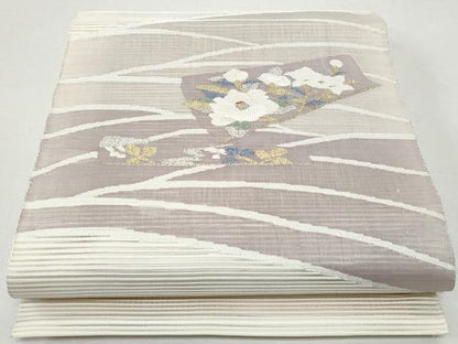 平和屋着物＊夏物 八寸名古屋帯 絽綴れ 枝花文 金銀糸 正絹 逸品 CAAW5475fb