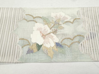 平和屋着物＊夏物 八寸名古屋帯 絽綴れ 枝花文 金銀糸 正絹 逸品 CAAW5476fb