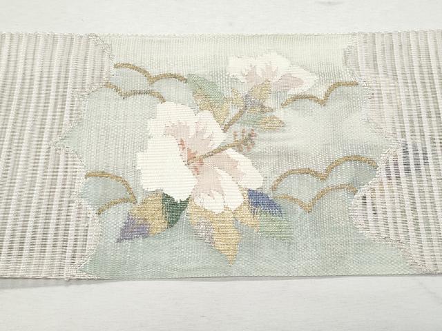 平和屋着物＊夏物 八寸名古屋帯 絽綴れ 枝花文 金銀糸 正絹 逸品 CAAW5476fb