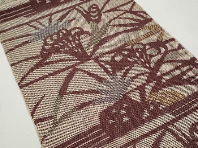 平和屋着物＊夏物 八寸名古屋帯 草木文 正絹 逸品 CAAW5478fb