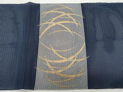 平和屋着物＊夏物 八寸名古屋帯 絽綴れ 芝草文 金銀糸 正絹 逸品 CAAW5479fb
