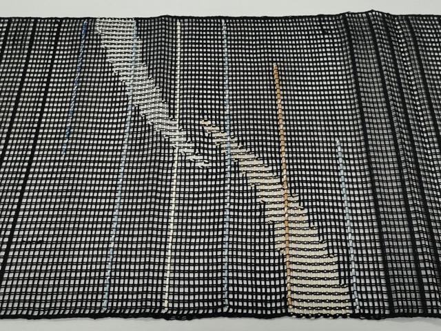 平和屋着物＊夏物 八寸名古屋帯 羅 霞吉祥文 黒地 正絹 逸品 CAAW5482fb