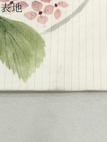 平和屋着物＊夏物 塩瀬 九寸名古屋帯 作家物 手描き 紫陽花 銀彩 正絹 逸品 CAAW5489fb