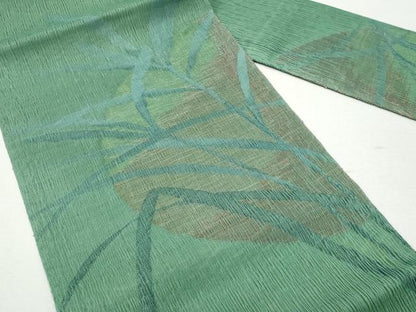 平和屋着物＊夏物 九寸名古屋帯 枝葉文 金糸 正絹 逸品 CAAW5492fb
