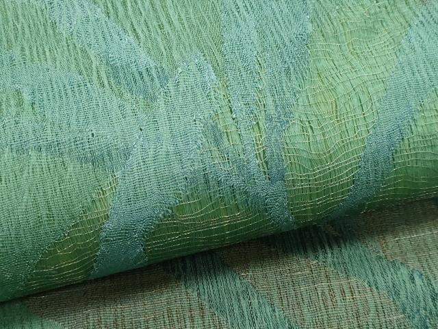 平和屋着物＊夏物 九寸名古屋帯 枝葉文 金糸 正絹 逸品 CAAW5492fb