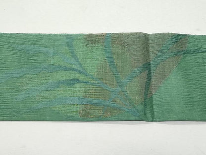 平和屋着物＊夏物 九寸名古屋帯 枝葉文 金糸 正絹 逸品 CAAW5492fb
