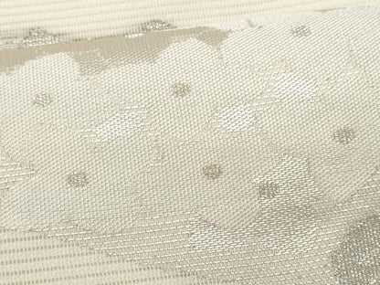 平和屋着物＊夏物 九寸名古屋帯 絽綴れ 草花文 銀糸 正絹 逸品 CAAW5494fb