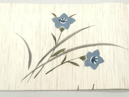 平和屋着物＊夏物 九寸名古屋帯 桔梗 麻 逸品 CAAW5495fb