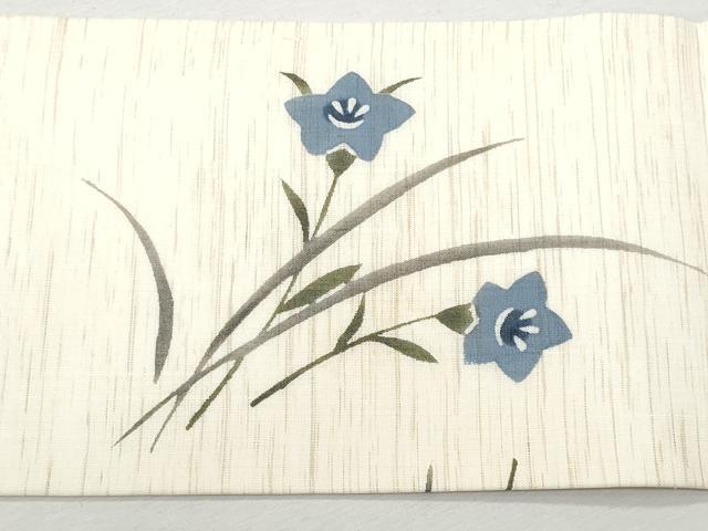 平和屋着物＊夏物 九寸名古屋帯 桔梗 麻 逸品 CAAW5495fb