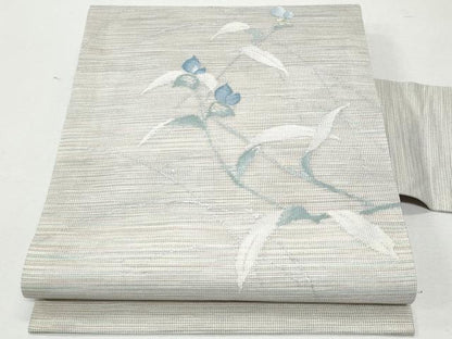 平和屋着物＊夏物 九寸名古屋帯 枝花文 金銀糸 正絹 逸品 CAAW5499fb