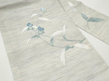 平和屋着物＊夏物 九寸名古屋帯 枝花文 金銀糸 正絹 逸品 CAAW5499fb