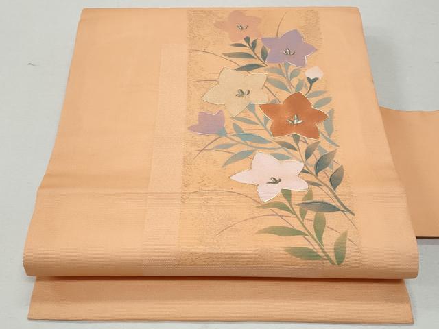 平和屋着物＊夏物 九寸名古屋帯 駒刺繍 桔梗 金銀糸 正絹 逸品 CAAW5500fb