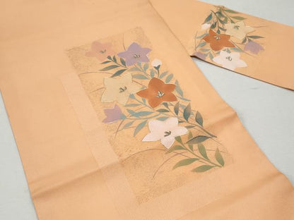 平和屋着物＊夏物 九寸名古屋帯 駒刺繍 桔梗 金銀糸 正絹 逸品 CAAW5500fb