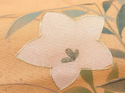平和屋着物＊夏物 九寸名古屋帯 駒刺繍 桔梗 金銀糸 正絹 逸品 CAAW5500fb