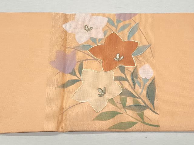 平和屋着物＊夏物 九寸名古屋帯 駒刺繍 桔梗 金銀糸 正絹 逸品 CAAW5500fb