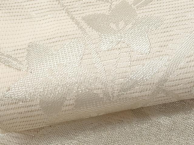 平和屋着物＊夏物 九寸名古屋帯 駒刺繍 籬流水桔梗文 銀糸 正絹 逸品 CAAW5501fb