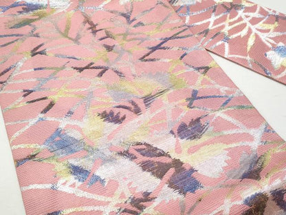 平和屋着物＊夏物 西陣 川島織物 九寸名古屋帯 枝花文 金銀糸 正絹 逸品 CAAW5503fb