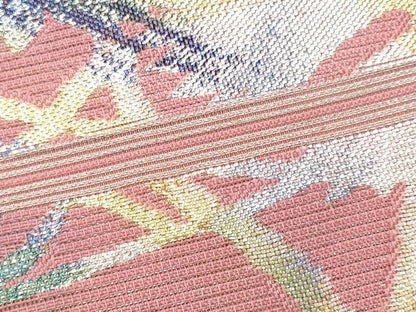 平和屋着物＊夏物 西陣 川島織物 九寸名古屋帯 枝花文 金銀糸 正絹 逸品 CAAW5503fb