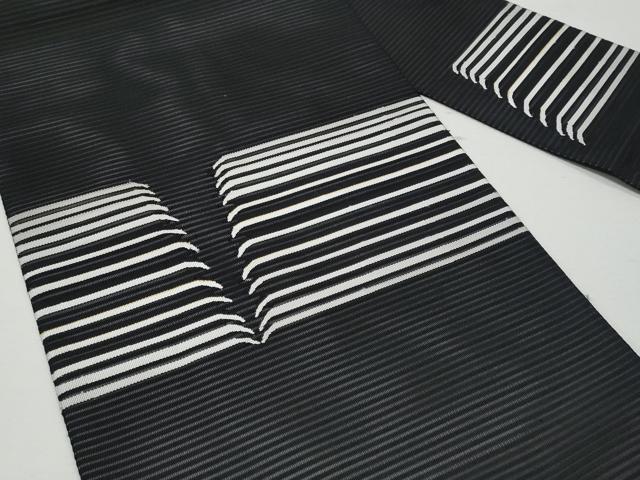 平和屋着物＊夏物 九寸名古屋帯 絽綴れ 吉祥文 黒地 金糸 三越扱い 正絹 逸品 CAAW5504fb
