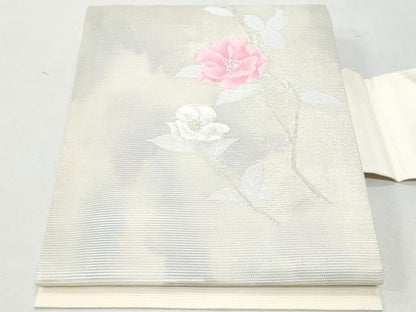 平和屋着物＊夏物 九寸名古屋帯 枝花文 金銀糸 正絹 逸品 CAAW5508fb
