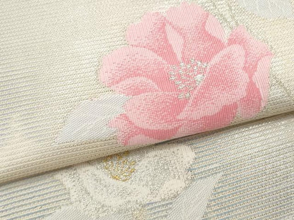 平和屋着物＊夏物 九寸名古屋帯 枝花文 金銀糸 正絹 逸品 CAAW5508fb