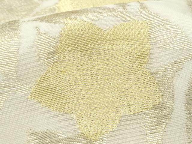 平和屋着物＊夏物 九寸名古屋帯 枝花文 金糸 正絹 逸品 CAAW5511fb