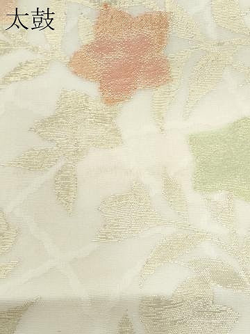 平和屋着物＊夏物 九寸名古屋帯 枝花文 金糸 正絹 逸品 CAAW5511fb