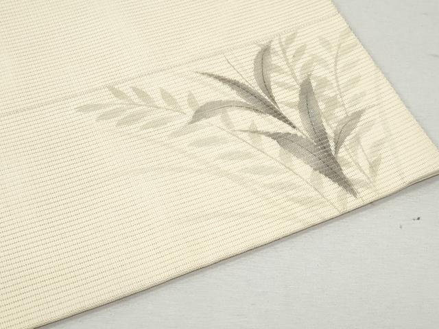 平和屋着物＊夏物 九寸名古屋帯 作家物 刺繍 枝花文 銀彩 正絹 逸品 CAAW5516fb