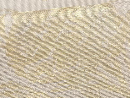 平和屋着物＊夏物 九寸名古屋帯 立波草花文 金糸 正絹 逸品 CAAW5521fb