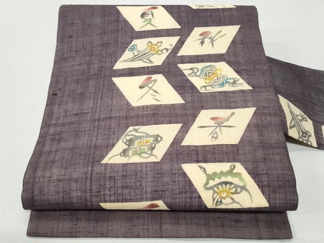 平和屋着物＊夏物 九寸名古屋帯 型染め 春夏秋冬 正絹 逸品 CAAW5523fb