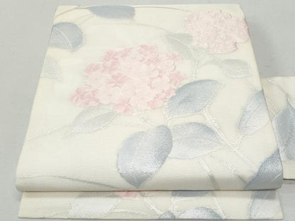 平和屋着物＊夏物 九寸名古屋帯 紫陽花 銀糸 正絹 逸品 CAAW5524fb