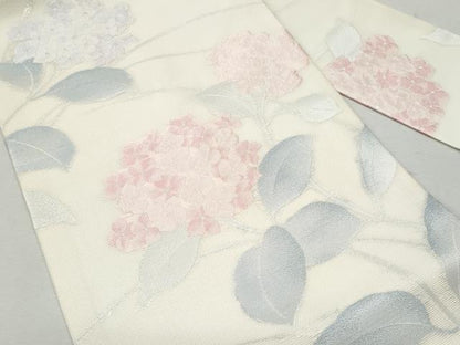 平和屋着物＊夏物 九寸名古屋帯 紫陽花 銀糸 正絹 逸品 CAAW5524fb