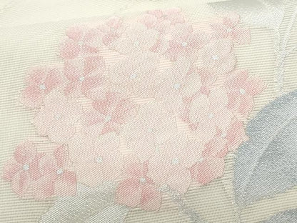 平和屋着物＊夏物 九寸名古屋帯 紫陽花 銀糸 正絹 逸品 CAAW5524fb