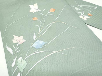 平和屋着物＊夏物 九寸名古屋帯 枝花文 金銀糸 正絹 逸品 CAAW5525fb