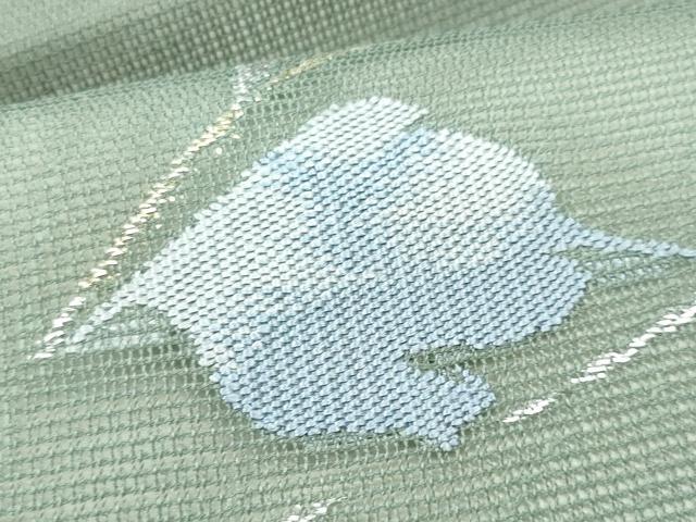 平和屋着物＊夏物 九寸名古屋帯 枝花文 金銀糸 正絹 逸品 CAAW5525fb