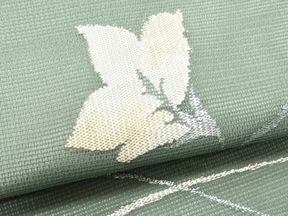 平和屋着物＊夏物 九寸名古屋帯 枝花文 金銀糸 正絹 逸品 CAAW5525fb