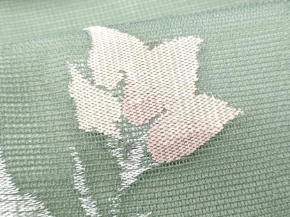 平和屋着物＊夏物 九寸名古屋帯 枝花文 金銀糸 正絹 逸品 CAAW5525fb