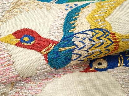 平和屋着物＊夏物 アンティーク 大正ロマン 九寸名古屋帯 引き抜き帯 総刺繍 飛鳥文 金銀糸 正絹 逸品 CAAW5575fb