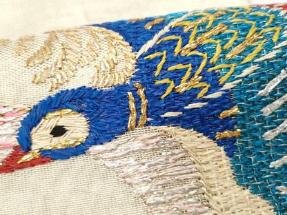 平和屋着物＊夏物 アンティーク 大正ロマン 九寸名古屋帯 引き抜き帯 総刺繍 飛鳥文 金銀糸 正絹 逸品 CAAW5575fb