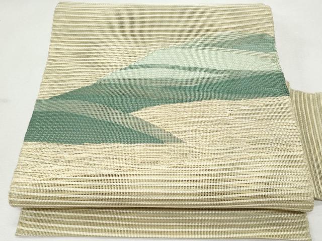 平和屋着物＊夏物 八寸名古屋帯 霞文 正絹 逸品 CAAW5582fb