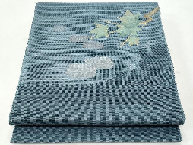 平和屋着物＊夏物 八寸名古屋帯 絽綴れ 枝楓文 正絹 逸品 CAAW5584fb