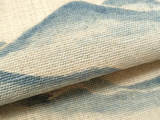 平和屋着物＊夏物 八寸名古屋帯 作家物 型染め 遠山文 麻 逸品 CAAW5592fb