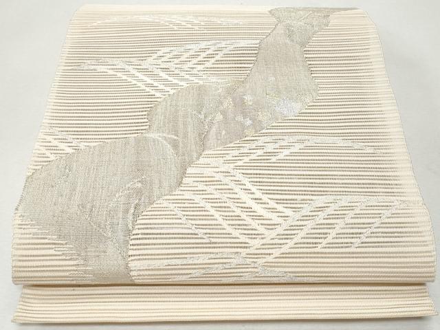 平和屋着物＊夏物 八寸名古屋帯 絽綴れ 立波文 金銀糸 正絹 逸品 CAAW5593fb
