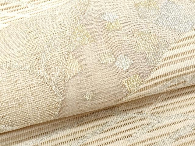 平和屋着物＊夏物 八寸名古屋帯 絽綴れ 立波文 金銀糸 正絹 逸品 CAAW5593fb