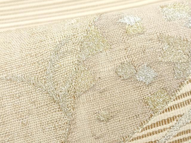 平和屋着物＊夏物 八寸名古屋帯 絽綴れ 立波文 金銀糸 正絹 逸品 CAAW5593fb